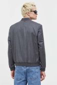 Вовняна куртка-бомбер HUGO колір сірий перехідна Вовняна куртка-бомбер HUGO колір сірий перехідна