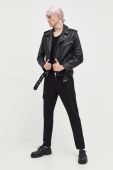 Шкіряна куртка HUGO чоловіча колір чорний перехідна (3486059) Шкіряна куртка HUGO чоловіча колір чорний перехідна (3486059)