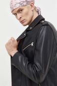 Шкіряна куртка HUGO чоловіча колір чорний перехідна (3486059) Шкіряна куртка HUGO чоловіча колір чорний перехідна (3486059)