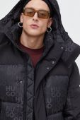 Пухова куртка HUGO чоловіча колір чорний зимова (3681214)