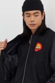 Вовняна куртка-бомбер Iceberg x Looney Tunes колір чорний перехідна Вовняна куртка-бомбер Iceberg x Looney Tunes колір чорний перехідна