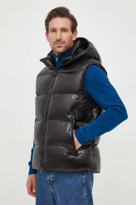 Пухова безрукавка Hetrego чоловічий колір чорний зимовий Пухова безрукавка Hetrego чоловічий колір чорний зимовий