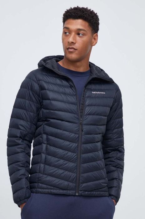 Пухова куртка Peak Performance чоловіча колір чорний перехідна Пухова куртка Peak Performance чоловіча колір чорний перехідна