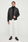 Шкіряна куртка Michael Kors чоловіча колір чорний перехідна (3676138) Шкіряна куртка Michael Kors чоловіча колір чорний перехідна (3676138)