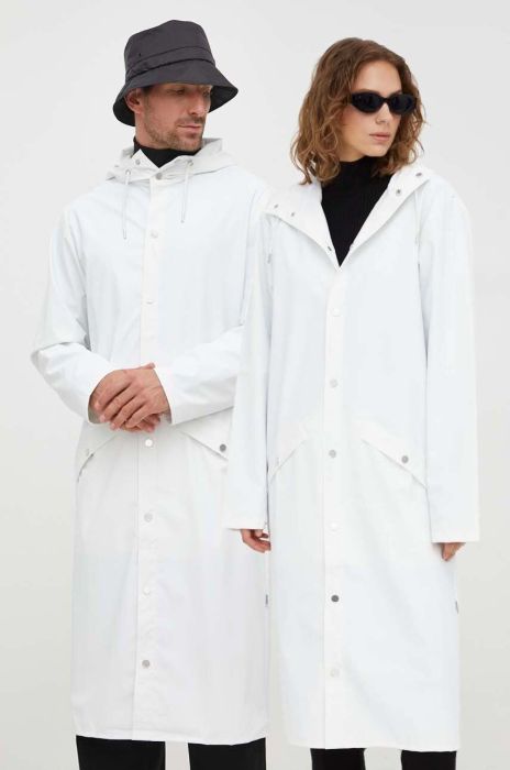 Дощовик Rains 18360 Jackets колір білий перехідна Дощовик Rains 18360 Jackets колір білий перехідна