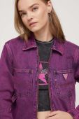 Джинсова куртка Guess Originals перехідна колір рожевий (3541855)