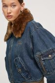 Куртка Guess Originals жіноча колір синій перехідна oversize Куртка Guess Originals жіноча колір синій перехідна oversize