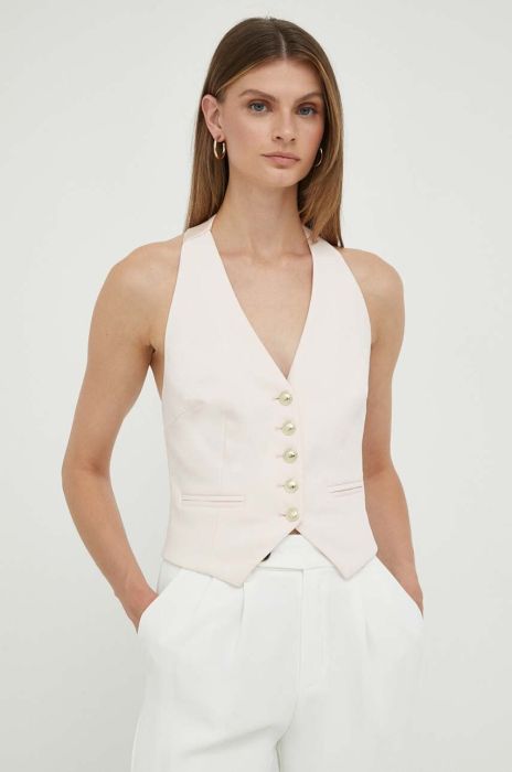 Безрукавка Marciano Guess колір помаранчевий однобортний Безрукавка Marciano Guess колір помаранчевий однобортний