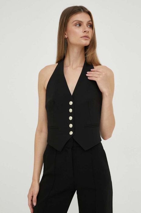 Безрукавка Marciano Guess колір чорний однобортний Безрукавка Marciano Guess колір чорний однобортний