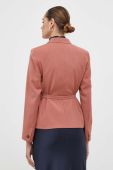 Вовняний піджак Weekend Max Mara колір рожевий двобортний однотонна Вовняний піджак Weekend Max Mara колір рожевий двобортний однотонна