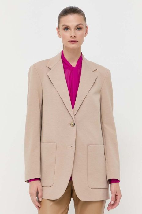 Піджак Weekend Max Mara колір бежевий однобортний однотонна Піджак Weekend Max Mara колір бежевий однобортний однотонна