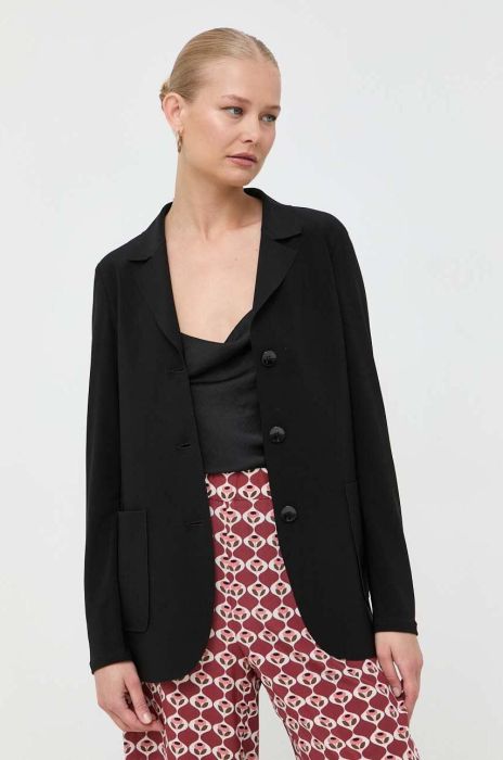 Піджак Max Mara Leisure колір чорний однобортний однотонна Піджак Max Mara Leisure колір чорний однобортний однотонна