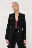 Піджак Elisabetta Franchi колір чорний однобортний однотонна