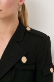Піджак Elisabetta Franchi колір чорний однобортний однотонна