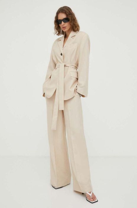 Піджак Lovechild колір бежевий однобортний однотонна Піджак Lovechild колір бежевий однобортний однотонна