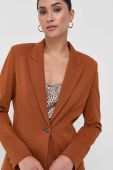 Піджак Twinset колір коричневий однобортний однотонна