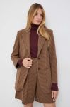 Піджак Weekend Max Mara колір коричневий однобортний візерунок Піджак Weekend Max Mara колір коричневий однобортний візерунок