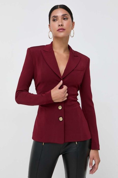 Піджак Pinko колір бордовий однобортний однотонна