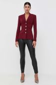 Піджак Pinko колір бордовий однобортний однотонна