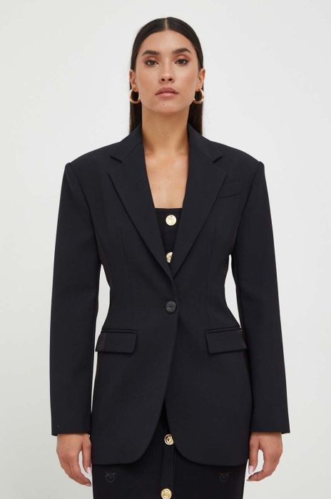 Піджак з домішкою вовни Pinko колір чорний однобортний однотонна (3598136)