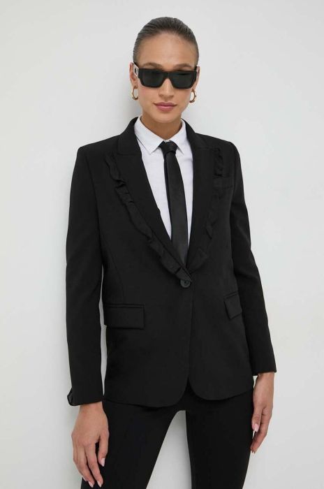 Піджак Twinset колір чорний однобортний однотонна (3629931) Піджак Twinset колір чорний однобортний однотонна (3629931)