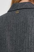 Вовняний піджак Twinset колір сірий однобортний візерунок Вовняний піджак Twinset колір сірий однобортний візерунок
