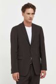 Костюм з домішкою вовни Tiger Of Sweden колір коричневий однотонна Костюм з домішкою вовни Tiger Of Sweden колір коричневий однотонна