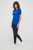 Легінси Tommy Hilfiger жіночі колір синій однотонні (3641439)