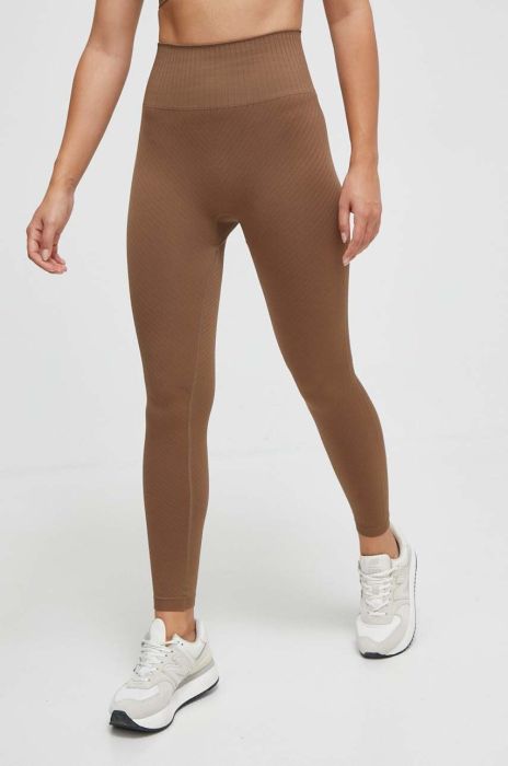 Легінси для йоги Casall Seamless Graphical Rib колір коричневий однотонні Легінси для йоги Casall Seamless Graphical Rib колір коричневий однотонні