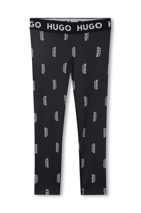 Дитячі легінси HUGO колір чорний візерунок (3454438) Дитячі легінси HUGO колір чорний візерунок (3454438)