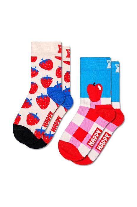 Дитячі шкарпетки Happy Socks Fruit 2-pack колір червоний Дитячі шкарпетки Happy Socks Fruit 2-pack колір червоний