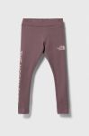 Дитячі легінси The North Face GRAPHIC LEGGINGS колір коричневий з принтом Дитячі легінси The North Face GRAPHIC LEGGINGS колір коричневий з принтом