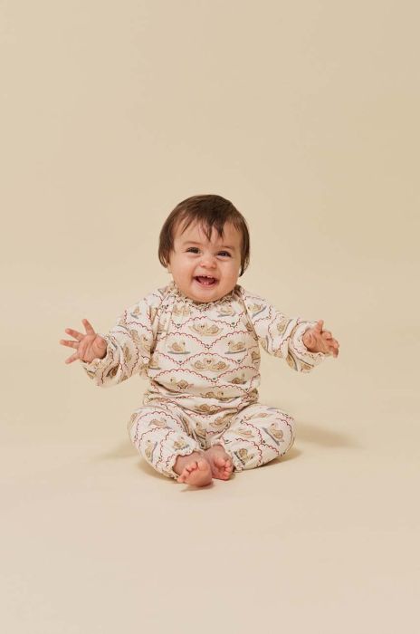 Дитячі штани Konges Sl?jd колір бежевий візерунок (3673982)