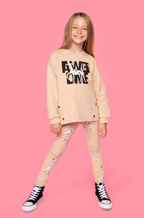 Дитячі легінси Coccodrillo колір бежевий візерунок Дитячі легінси Coccodrillo колір бежевий візерунок