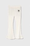 Дитячі штани Pinko Up колір бежевий з аплікацією Дитячі штани Pinko Up колір бежевий з аплікацією