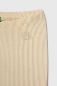 Дитячі легінси United Colors of Benetton колір бежевий однотонні Дитячі легінси United Colors of Benetton колір бежевий однотонні