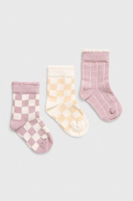 Дитячі шкарпетки United Colors of Benetton 3-pack колір рожевий (3401055)