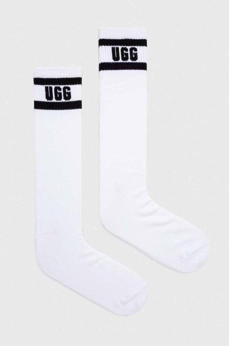 Шкарпетки UGG LATHAN LOGO CREW SOCK чоловічі колір білий Шкарпетки UGG LATHAN LOGO CREW SOCK чоловічі колір білий