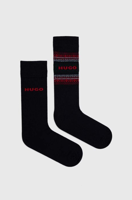 Шкарпетки HUGO 2-pack чоловічі колір синій (3621955) Шкарпетки HUGO 2-pack чоловічі колір синій (3621955)