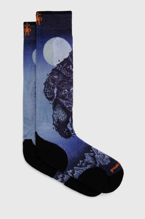 Лижні шкарпетки Smartwool Ski Targeted Cushion Always Explore Print OTC колір блакитний Лижні шкарпетки Smartwool Ski Targeted Cushion Always Explore Print OTC колір блакитний