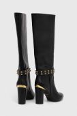 Шкіряні чоботи Just Cavalli жіночі колір чорний каблук блок 75RA3S61 ZP274 899