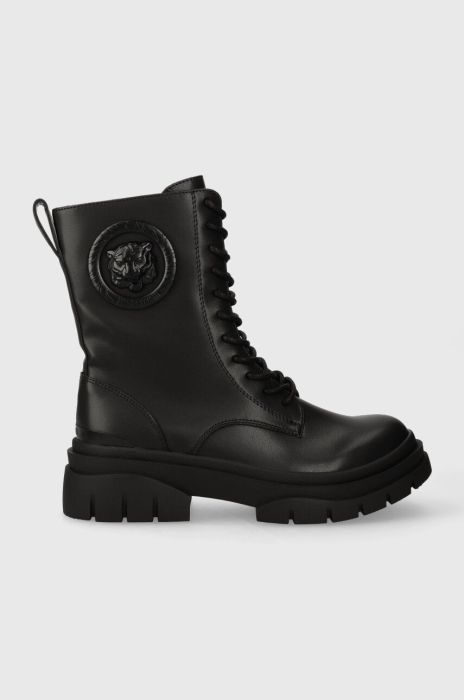 Черевики Just Cavalli жіночі колір чорний на плоскому ходу 75RA3S81ZS984899