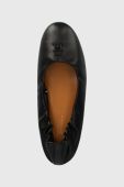 Шкіряні балетки Tommy Hilfiger TH ELEVATED ELASTIC колір чорний  FW0FW07222 Шкіряні балетки Tommy Hilfiger TH ELEVATED ELASTIC колір чорний  FW0FW07222