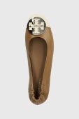 Шкіряні балетки Tory Burch Claire Cap Toe Ballet колір бежевий  148336-250 Шкіряні балетки Tory Burch Claire Cap Toe Ballet колір бежевий  148336-250