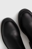 Шкіряні чоботи BOSS Vanity жіночі колір чорний на плоскому ходу 50498843