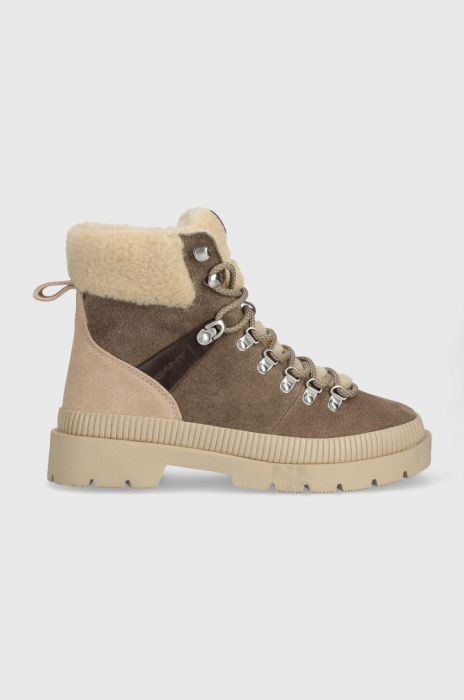 Черевики Gant Frenzyn жіночі колір коричневий на плоскому ходу утеплене 27543338.G397 Черевики Gant Frenzyn жіночі колір коричневий на плоскому ходу утеплене 27543338.G397