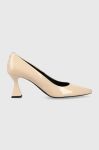 Шкіряні туфлі HUGO Rebecca Pump 70-P колір бежевий 50498084 Шкіряні туфлі HUGO Rebecca Pump 70-P колір бежевий 50498084