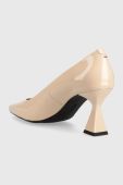 Шкіряні туфлі HUGO Rebecca Pump 70-P колір бежевий 50498084 Шкіряні туфлі HUGO Rebecca Pump 70-P колір бежевий 50498084