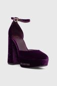 Туфлі Love Moschino колір фіолетовий каблук блок JA1028CG1HJP0650