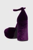 Туфлі Love Moschino колір фіолетовий каблук блок JA1028CG1HJP0650